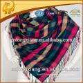 China Factory Wholesale Low MOQ Viscose And Silk Blended Plaid Pashmina Shawl Scarf